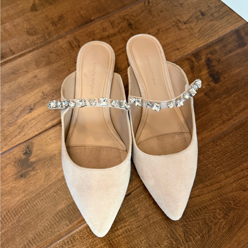 Banana Republic Cream Embellished Strap Mules - Picture 2 of 3